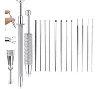 Tornito Outil de préhension pour changer de bijoux en acier inoxydable 14 g, 16 g, 18 g, 20 g, broches d'insertion sans filetage à dos plat, filetage interne externe pour oreille/nez/lèvre
