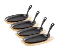 4 plats en fonte avec poignée amovible - 28 cm