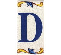 TORO DEL ORO Numéros de maison. Lettres et chiffres en mosaïque. Décalque en céramique. Style craquelé. Noms et adresses. Grand Craquelé Design 5 x 10 cm (lettre "D")
