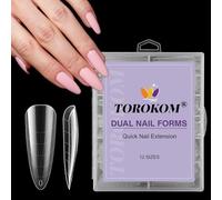 TOROKOM 120 PCS Système de Formes à Ongles Dual Transparentes, Coques Complètes Stiletto pour Prothèse Ongles Acrylique Outils Professionnels de Design de Nail Art pour Salon & Maison (Stiletto)