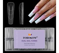 TOROKOM 150 Duales pour Gel Poly 15 Tailles, Moules à Ongles Professionnels pour Extensions Rapides, Idéales pour Nail Art en Salon & DIY