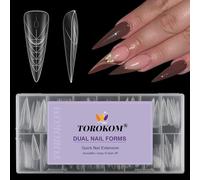 TOROKOM 150 Duales pour Gel Poly 15 Tailles, Moules à Ongles Professionnels pour Extensions Rapides, Idéales pour Nail Art en Salon & DIY