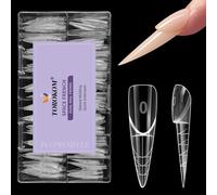 TOROKOM 150P 3D Space French Dual Nail Forms, 15Tailles Pointus Popit Ongle | Moules Extension Ongles French, Moules Réutilisables pour Extension Ongles Poly Gel, Builder Gel, Nail Art DIY et Salon