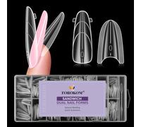 TOROKOM 256 PCS Formes Ongles Sandwich Dual, Moules pour Extensions Rapides, Sans Formes Papier, Réutilisables en Plastique pour Builder Gel & Polygel (16 Tailles，Ellipse)