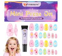 TOROKOM 26 Ongles à Coller Pour Enfants, 1 Paquet, Taches Et Ruban