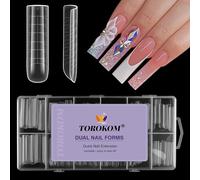 TOROKOM Formes Duales pour Poly Gel - 120 Pièces de Moules à Ongles 12 Tailles pour Extensions en Acrylique, Design d'Ongles et Utilisation en Salon ou à Domicile
