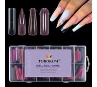 TOROKOM Kit 96 Formes Duales Gel Poly - 4 Couleurs et Formes pour French Manucure - 12 Tailles - Set Complet pour Extensions (Professionnel ou Particulier)