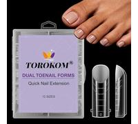 TOROKOM Poppit Ongle Kit pour Orteils, 120PCS Réutilisable Mat Capsules Popits Ongle Nail d'extension Kit, Faux Ongles Capsules Couverture Complète Nail Tips pour Femme Fille
