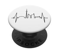 Toronto Skyline Heartbeat Drapeau Canadien pour Hommes PopSockets PopGrip Adhésif