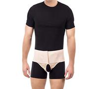 TOROS-GROUP Ceinture d'hernie inguinale Universelle gauche et droit Double inguinale Coussinets de compression et une bandoulière Groin soutien Truss Beige Small