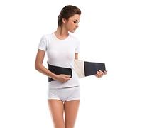 TOROS-GROUP - Ceinture lombaire chauffante - Chauffe-rein - Chauffe-dos en coton pur avec effet massage pour adultes et seniors, Noir, Unisexe, hauteur 22 cm - L
