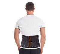 TOROS-GROUP - Ceinture lombaire - Correcteur de posture - Soutien dorsal réglable avec 4 baleines de renfort, soulagement de la douleur et maintien de la posture, Unisexe, hauteur 24 cm, Noir - M