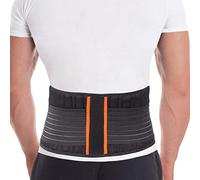 TOROS-GROUP - Ceinture lombaire - Correcteur de posture - Soutien dorsal réglable avec 8 baleines de stabilisation pour soulager la douleur, hauteur 18 cm, Unisexe, Noir, L