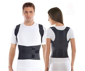 TOROS-GROUP LUX Correcteur de posture pour homme et femme - Bandage dorsal pour une posture parfaite - 100% coton - Taille XXL - Noir