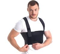 TOROS GROUP MANUFACTURE Ceinture thoracique orthopédique pour homme Soutien de cage thoracique Corset de côtes Brace élastique respirant Noir Large 116-126 cm