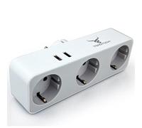 TOROTECH Multiprise USB 5 en 1 - Prise Multiple Murale - 3 Prises 2 Prises Hub USB - Maison Voyage Téléphones Portables PC - Certifié CE/ROHS - Rallonge USB Chargeur Electrique Parafoudre - Plate