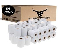 TOROTECH Rouleau TPE Carte Bancaire - 57x35x12mm - 54 Rouleaux - Bobines Tickets CB - Écologiques Sans BPA - Papier Thermique Terminal de Paiement - Pour Imprimantes SumUp POS TPV (54)