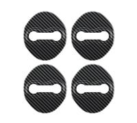 TorqCore Lot de 4 protections serrure porte voiture, Convient for Mitsubishi, Outlander Lancer 10 Pajero L200 L300 2 3 housses de protection pour serrures de voiture(Carbon fiber)
