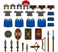 Torquino Lot de 31 blocs de construction d'armure de chevalier médiéval pour adultes