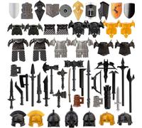 Torquino Lot de 58 blocs de construction d'armure de casque d'arme personnalisée, style de la Rome antique médiévale, grecque, égypte, compatible avec toutes les grandes marques, cadeau pour adulte