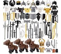 Torquino Lot de 78 blocs de construction d'armure de casque d'arme personnalisée, style de la Rome antique médiévale, grecque, égypte, compatible avec toutes les grandes marques, cadeau pour adulte