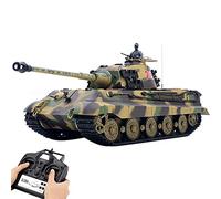 Torquino Réservoir RC à l'échelle 1/16, 2,4 G allemand Henschel Tiger King modèle de char de combat militaire RC avec son, fumée, effet de tir, cadeau pour les amateurs de véhicules militaires