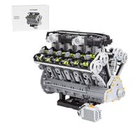 Torquino Technik V12 Moteur Bausatz Benzin, 6,5 L Quad Cam 60° Zylinder Moteur à vitesse moyenne Modellbausatz, Raffiniertes Geschenk für Erwachsene, 3679 Teile