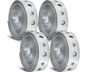 TORR 4 Pièces de Sangles de Suspension Galvanisées, Cerclage Métallique avec Trous, Cintre de Tuyau pour Supports de Tuyaux Suspendus, 10 Pieds