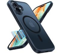 TORRAS Coque iPhone 16 avec MagSafe，[Protection Antichoc 12FT][Durable et Robuste][Toucher velouté][Texture antidérapante][Protection magnétique], Noir