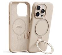 TORRAS Coque iPhone 16 Pro Magnétique en Silicone avec Support, Compatible MagSafe, Support Bague 360° avec Contrôle Caméra, Étui Ostand Q3 en Silicone Souple pour iPhone 16 Pro 6,9'', Abricot