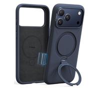 TORRAS Coque iPhone 17 Pro Max Magnétique en Silicone avec Support, Compatible MagSafe, Support Bague 360° avec Contrôle Caméra, Étui Ostand Q3 en Silicone Souple pour iPhone 17 Pro Max 6,9'', Bleu