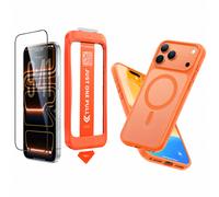 TORRAS Install Master Screen Protector for iPhone 17 Pro Max, Clear + Guardian-Magnetic Case, Orange