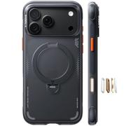 TORRAS Ostand Q3 Air Coque pour iPhone 18 Pro Max, Airbag, Noir Intense | Support 360°, aimantation 18 N, bouton caméra, grip antidérapant, protection Airbag au quotidien