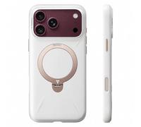 TORRAS Ostand Q3 Silicone Coque iPhone 18 Pro Max, 360°, Blanc nacré | Silicone liquide doux, pour MagSafe 18 N, antichoc 3,7 m, contrôle caméra, doublure velours anti-rayures