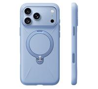TORRAS Ostand Q3 Silicone Coque iPhone 18 Pro, Support 360°, Bleu Clair | Silicone liquide doux, pour MagSafe 18 N, antichoc 3,7 m, contrôle caméra, doublure velours anti-rayures