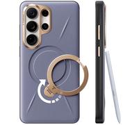 TORRAS Ostand Q3 VegSkin, Coque Samsung S26 Ultra en Silicone Cuir Durable (Support magnétique Invisible 360°), Toucher Cuir Premium, Structure élégante, Violet