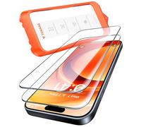 TORRAS Verre Trempé pour iPhone 15 Pro Max [n° 1 en résistance aux chocs], montage automatique, Dureté 9H, Couverture Complète Protection écran, Coques de Téléphone Compatibles, 2 Pièces
