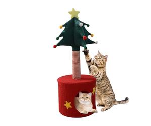 Torre De Gato De Árbol De Navidad - Casa De Mascotas De Navidad | Festival Centro De Actividades De Gato Cubierto De Festival Play | Cama Suave Gatito De Juego Decoración Para El Cumpleaños En Casa Pe