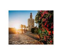 Torre Del Oro, Tour dorée, Séville, Espagne，Puzzle 1000 Pièces Puzzle en Papier d'impression Haute Définition Défiez Le Problème Stimuler La Créativité Jeu Interactif（50x70cm）-S38