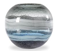 Torre & Tagus Andrea Vase sphérique en Verre Fait à la Main pour décoration d'intérieur, Salon et Bureau à Domicile, Bleu