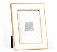 Torre & Tagus Regis 902507b Cadre en émail blanc avec bordure dorée Doré/blanc 12,7 x 17,8 cm