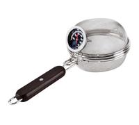 Torréfacteur à café, torréfacteur à grains de café en acier inoxydable avec poignée allongée, réchaud torréfaction de noix portable avec thermomètre pour domicile grains d