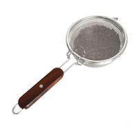Torréfacteur à grains de café en acier inoxydable avec longue poignée en bois pour cuisinières à gaz et électriques, torréfacteur manuel portable pour usage domestique et camping (100 g)