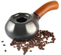 Torréfacteur De Grains De Café Pratique en Céramique, Machine à Torréfier De Grains De Café à Usage Domestique avec Poignée en Cuir, Torréfacteur De Petits Grains Verts à Feu Droit pour La
