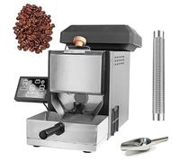 Torréfacteur électrique for grains de café, machine à torréfier les grains de 200 g, torréfacteur domestique intelligent avec 9 courbes de torréfaction et filtre à fumée, bac à grains de café inclus