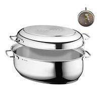 Torréfacteur WMF avec couvercle, résistant au four, 8,5 l, rôtissoire à induction, acier inoxydable Cromargan, couvercle à induction, thermomètre à rôtir, 41 x 28 x 18,5 cm
