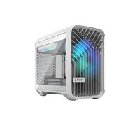 Torrent Nano - Tour - Mini-DTX - panneau latéral fenêtré (verre trempé) - pas d'alimentation (ATX) - blanc RVB teinte claire - USB/Audio