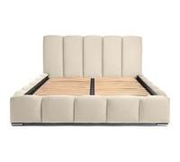 Lit 2 places BestMobilier Torreon - lit coffre - 140x190 - sommier inclus - en velours - Beige