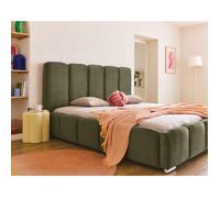 Torreon - lit coffre - 160x200 - sommier inclus - en velours - Vert Vert