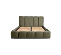 Torreon - lit coffre - 160x200 - sommier inclus - en velours - Vert